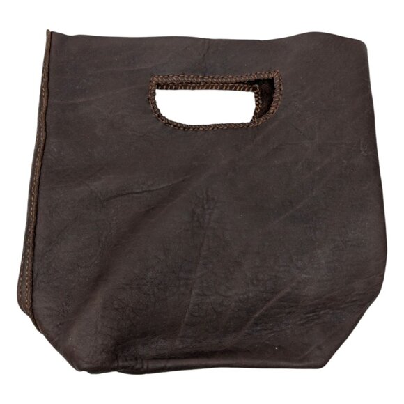 Half United Leather Bucket Bag Chocolate Brown Open Top Satchel - Picture 11 of 13